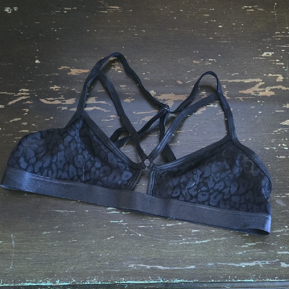 🔸️5/$25🔸️Black Sheer Cheetah Print Bralette